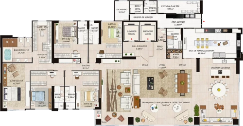 Planta personalizada do Kingdom Park Residence
