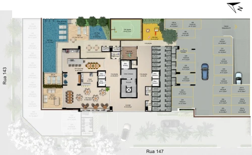 Planta mezanino 2 do On Marista da Sim Incorporadora