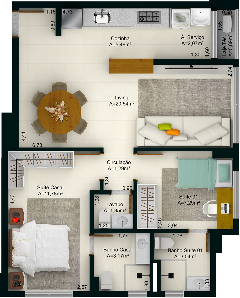 Planta final 06 do empreendimento Katedral Sky Rooftop