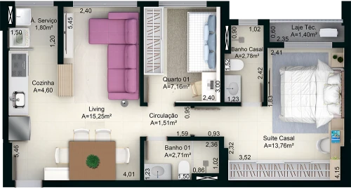 Planta final 03 e 04 do empreendimento Katedral Sky Rooftop