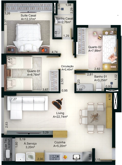 Planta final 01 e 02 do empreendimento Katedral Sky Rooftop