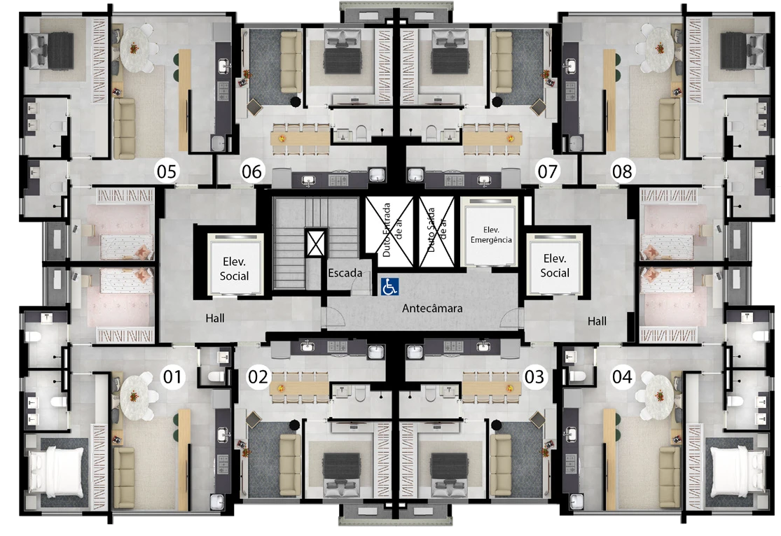 Implantação Apartamentos do Cult Oxford em Goiânia