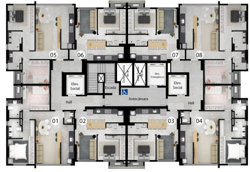 Implantação Apartamentos do Cult Oxford em Goiânia